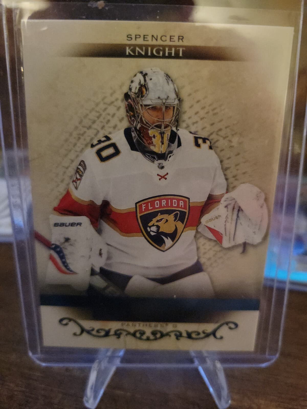 Listing photo for 2021-2022 Upper Deck Artifacts Spencer Knight Turquoise RC NHL Hockey Card
