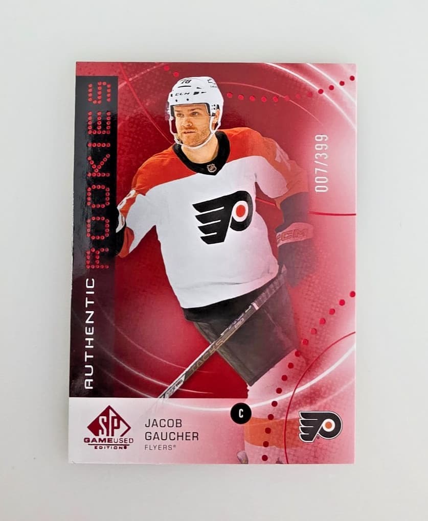Listing photo for UPPER DECK SP GAME USED /399 ROOKIE 2025-2026 JACOB GAUCHER NHL HOCKEY CARD