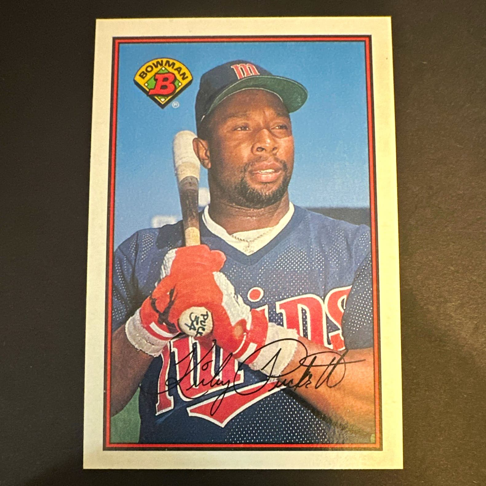 Listing photo for Bowman 1989 Kirby Puckett #162 Minnesota Twins MLB Baseball Card Autographed