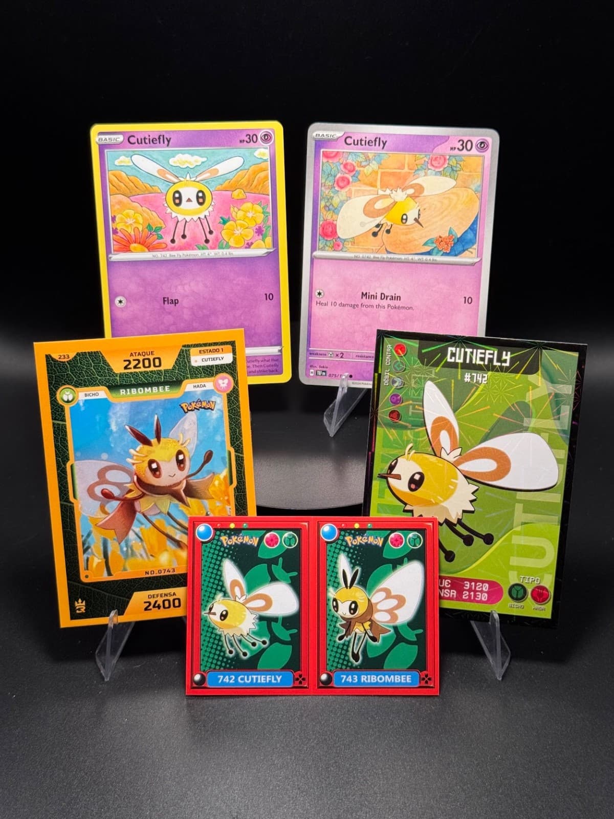 Listing photo for Pokemon Cutiefly Set of 5 - Cutiefly #742 TCG/NON-TCG Cards & Peru Sticker Set
