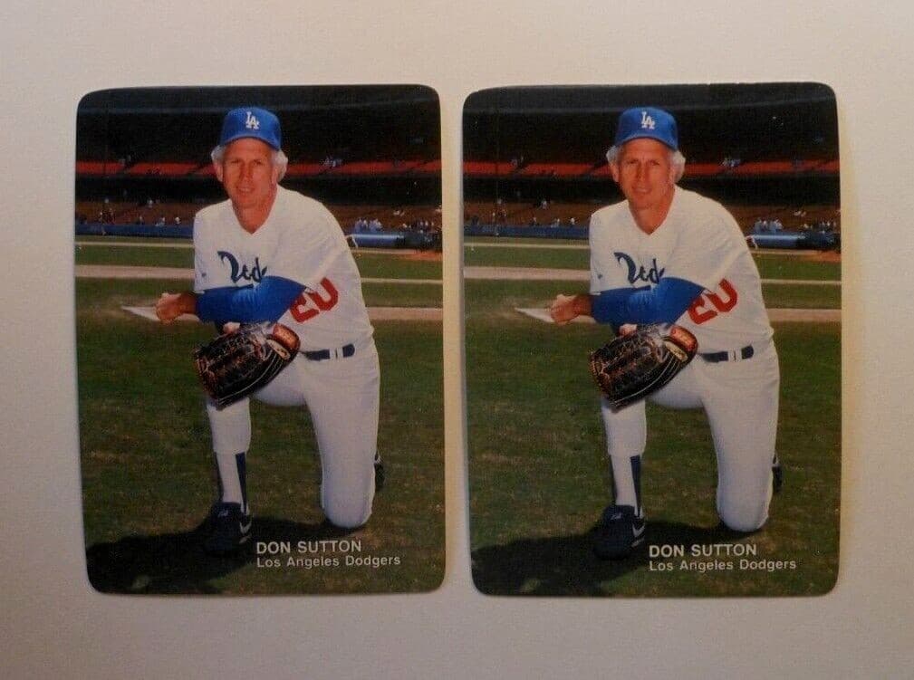 Listing photo for (2) 1988 MOTHER'S COOKIES DODGERS BASEBALL CARDS #9 DON SUTTON HALL OF FAMER