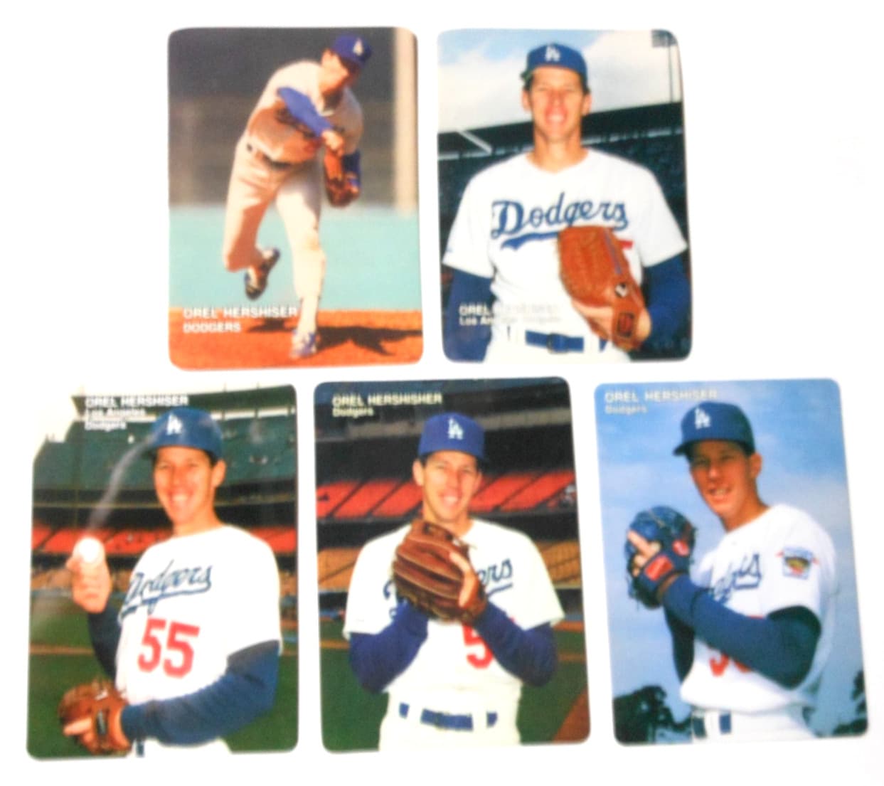 Listing photo for (5) MOTHER'S COOKIES DODGERS BASEBALL CARDS OREL HERSHISER '87 '88 '89 '90 '92