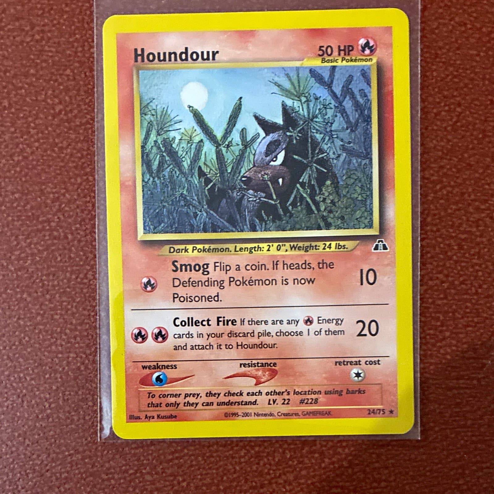 Listing photo for Houndour 24/75 Neo Discovery Regular English Basic 50HP Pokémon TCG 2001