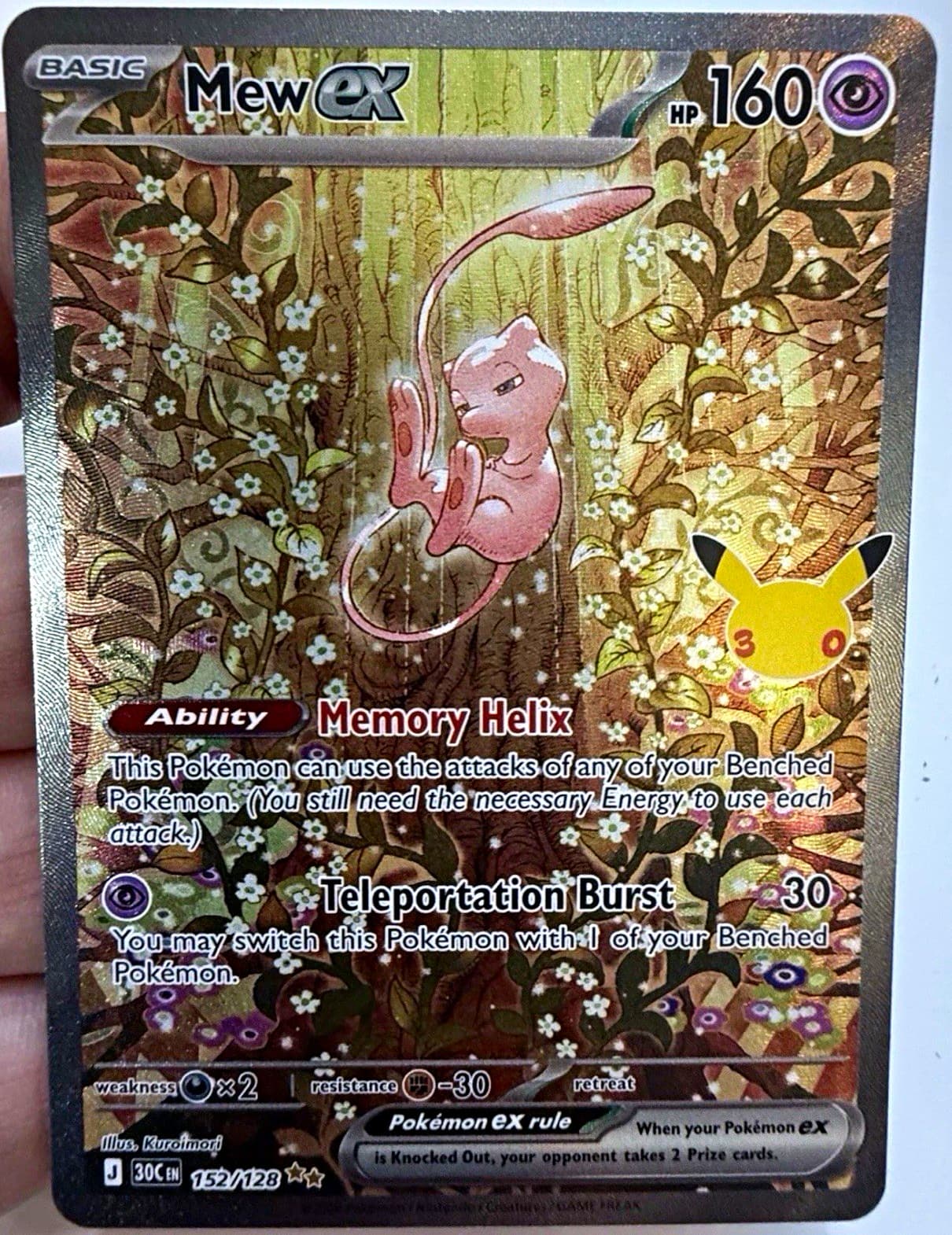 Listing photo for Pokémon Mew EX 152/128 30th celebrations Holo English PSA 10 Contender