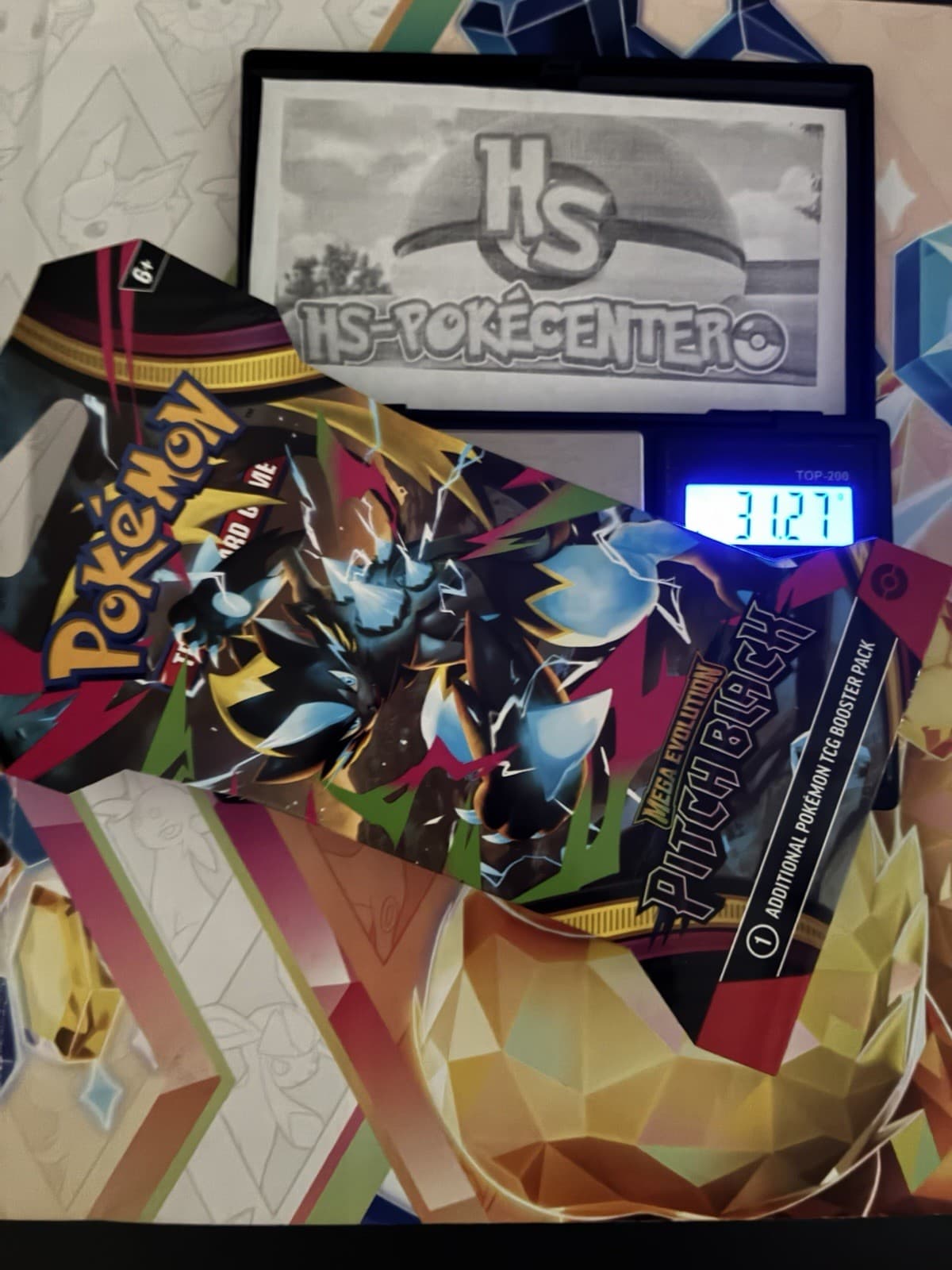 Listing photo for 🔥VERY HEAVY! 🔥31.27g PITCH BLACK Pokémon TCG Sleeved Booster Pack Sealed✅