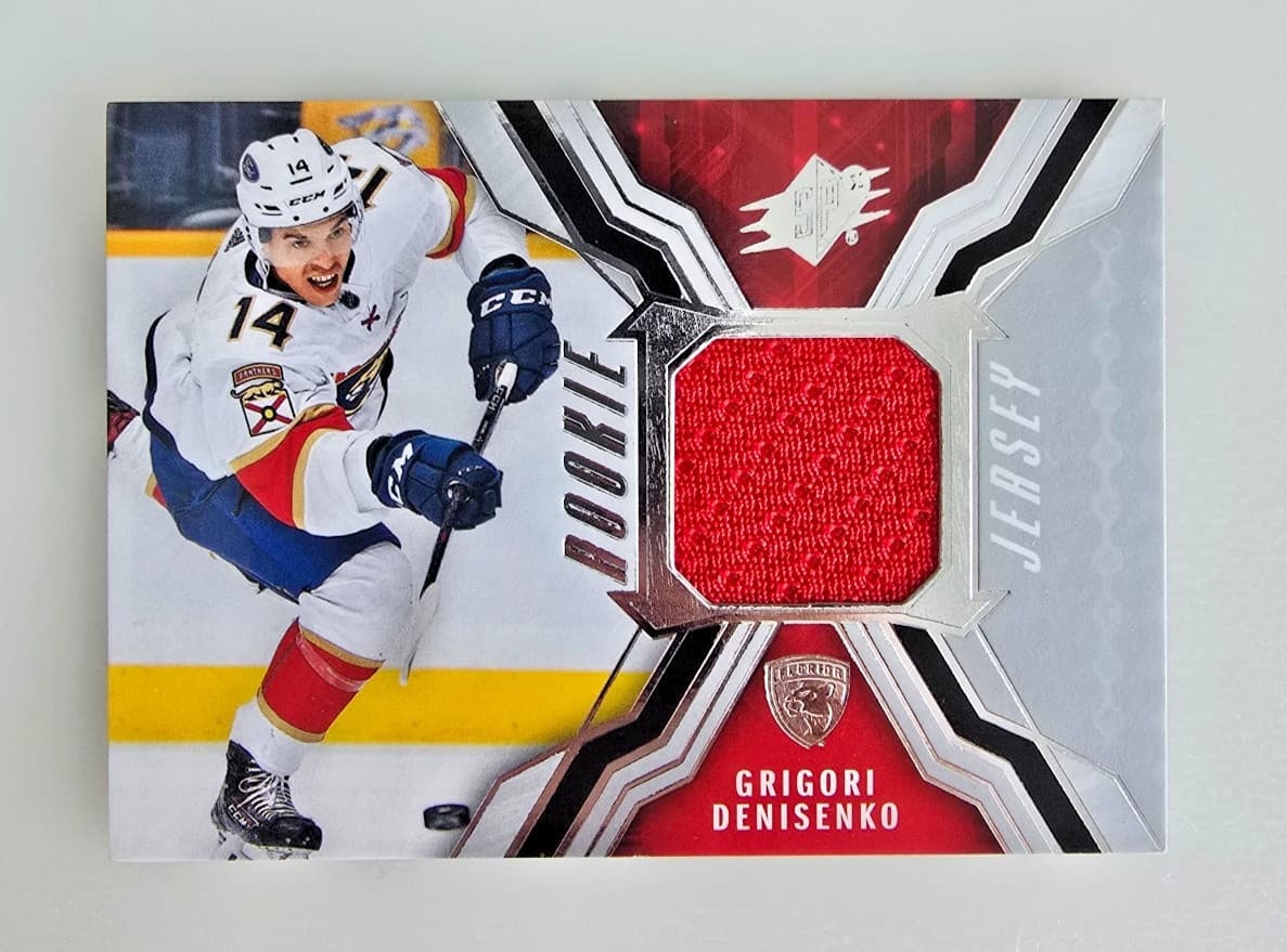 Listing photo for UPPER DECK SPX 2021-2022 ROOKIE JERSEY PATCH GRIGORI DENISENKO NHL HOCKEY CARD