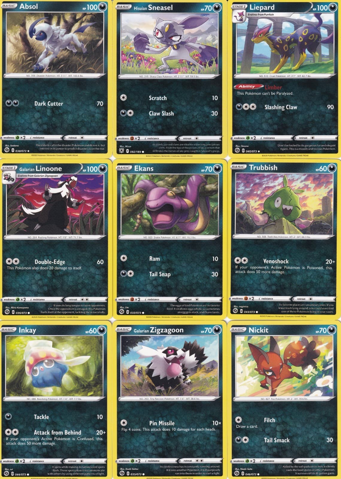 Listing photo for POKEMON TCG 17 CARD DARK TYPE LOT.