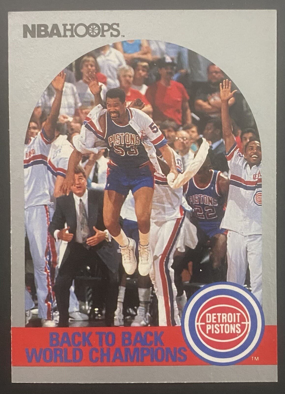 Listing photo for Detroit Pistons, Back to Back World Champions, 1990-91 NBA Hoops Card #342