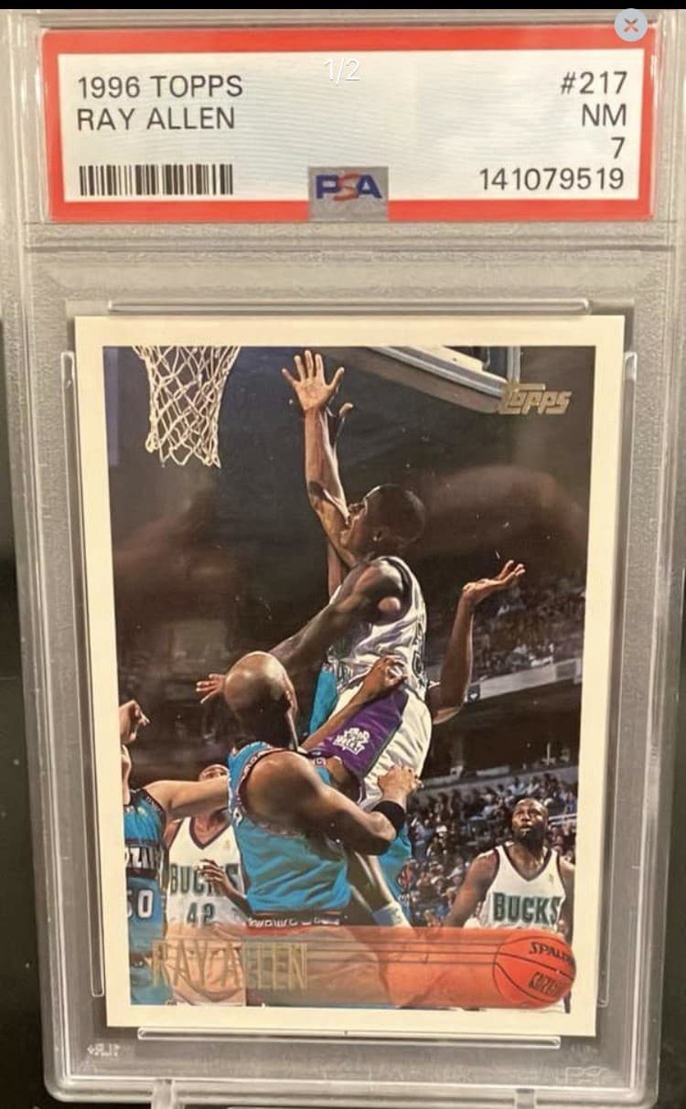 Listing photo for Topps 1996-97 Ray Allen Rookie #217 PSA Graded Milwaukee Bucks NBA Card