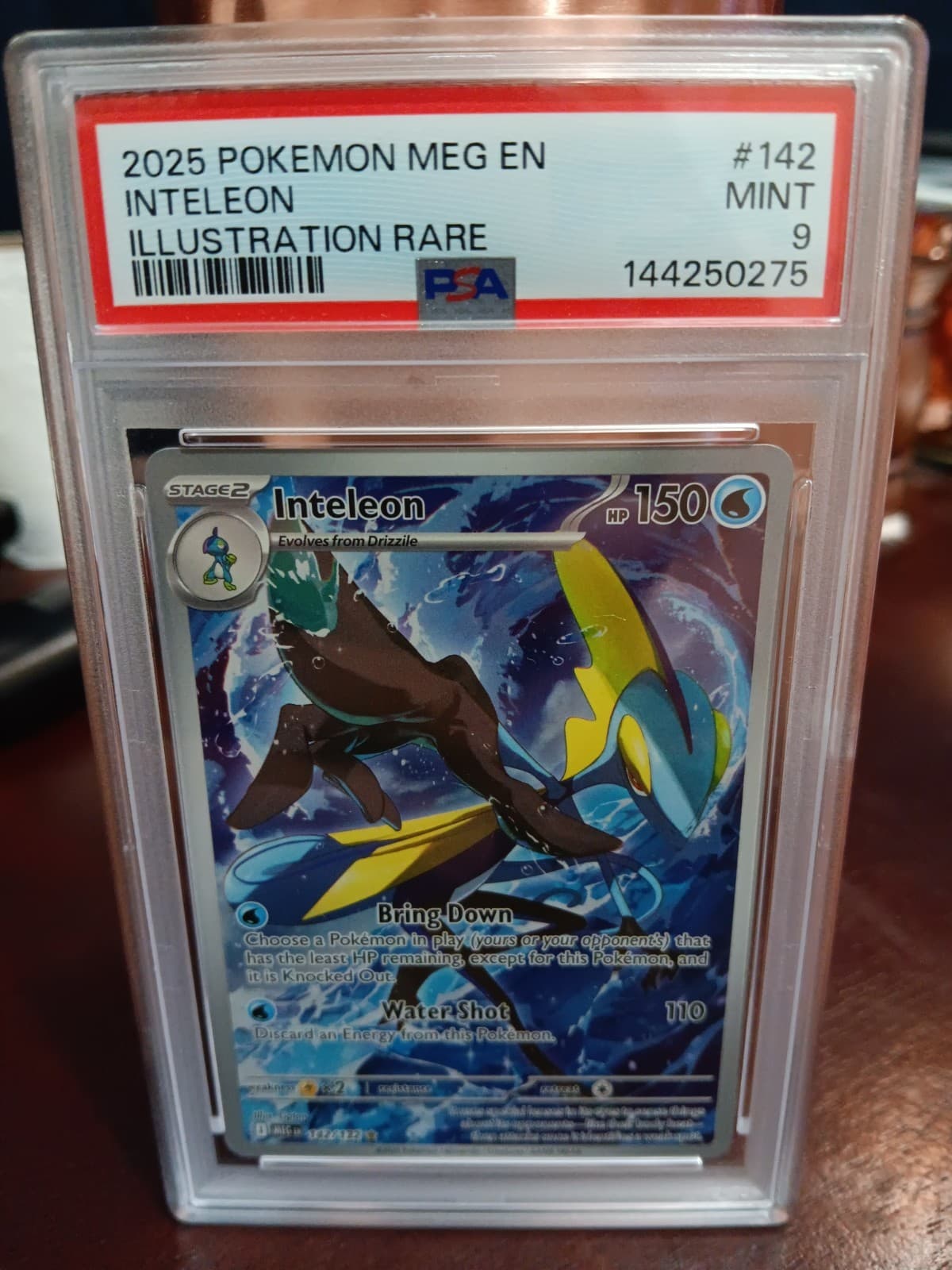 Listing photo for 2025 POKEMON MEG EN INTELEON ILLUSTRATION RARE #142 PSA Gem Mint 9