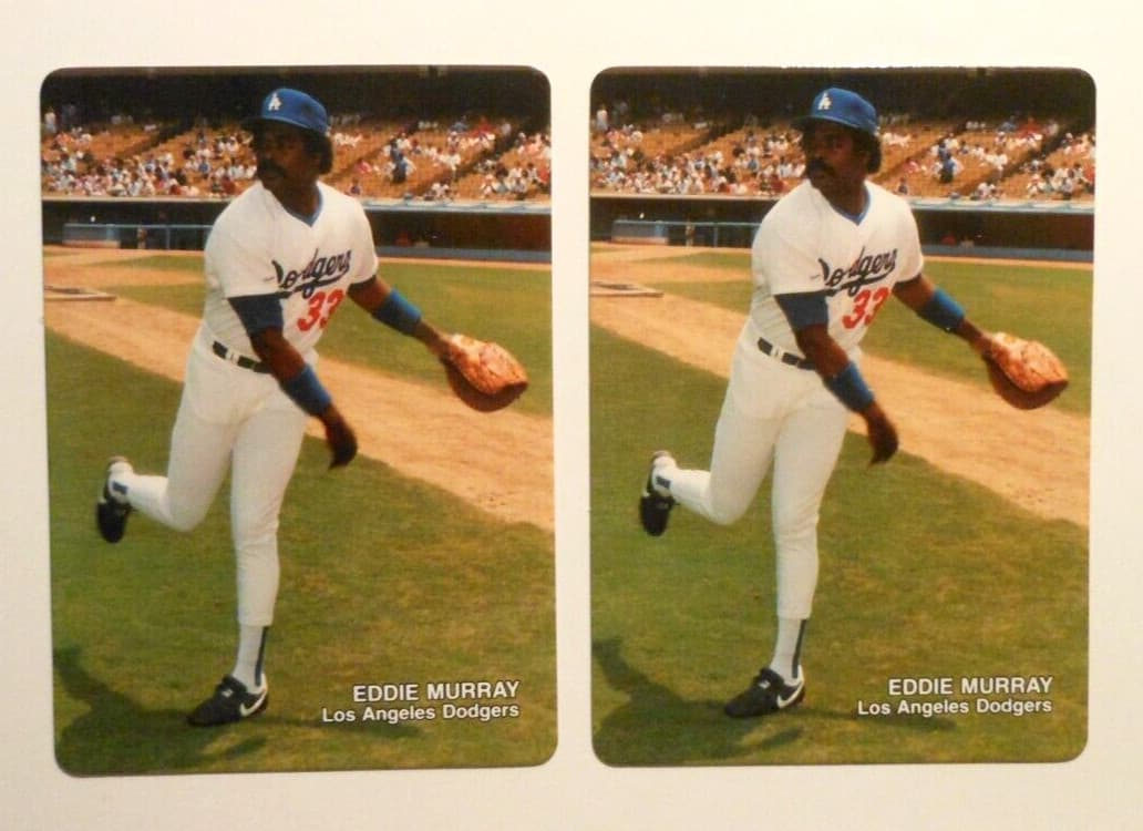 Listing photo for (2) 1989 MOTHER'S COOKIES DODGERS BASEBALL CARDS #2 EDDIE MURRAY HALL OF FAMER