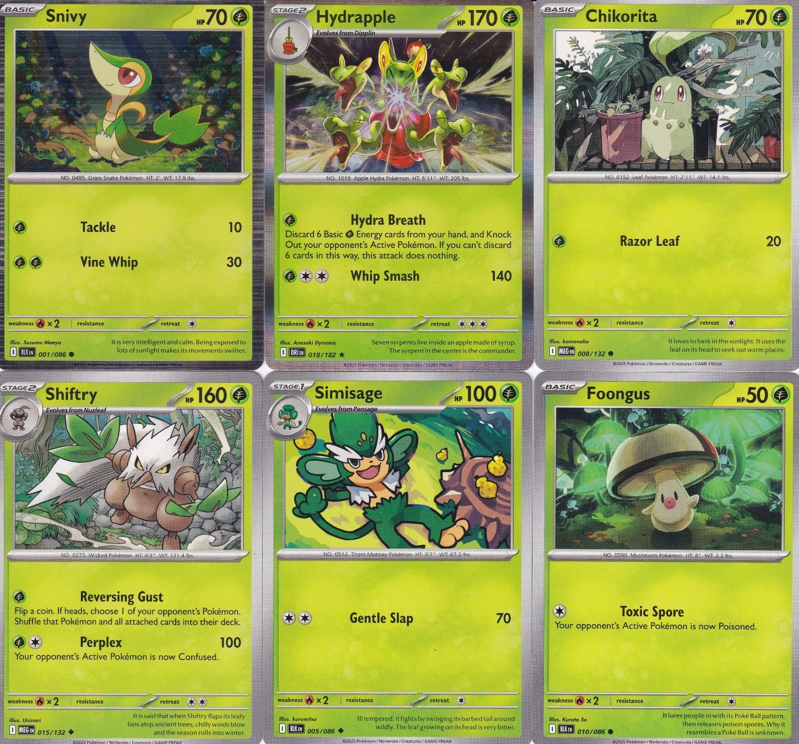 Listing photo for POKEMON TCG 6 CARD GRASS LOT.
