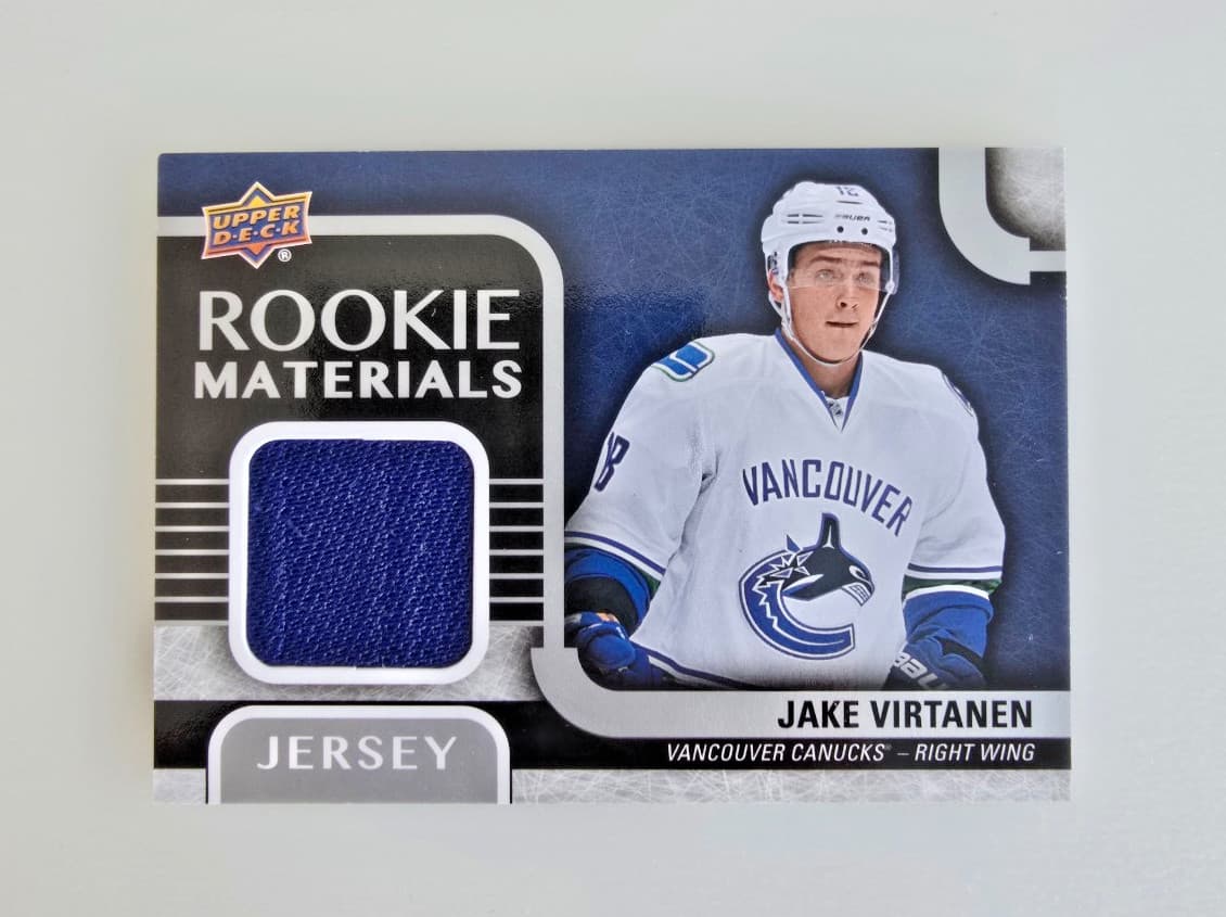 Listing photo for UPPER DECK ROOKIE MATERIALS PATCH 2015-2016 JAKE VIRTANEN NHL HOCKEY CARD