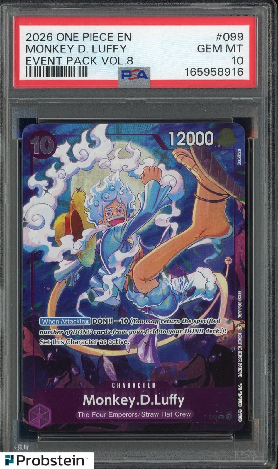 Listing photo for 2026 One Piece EN Event Pack Vol.8 #099 Monkey D Luffy PSA 10 GEM MINT