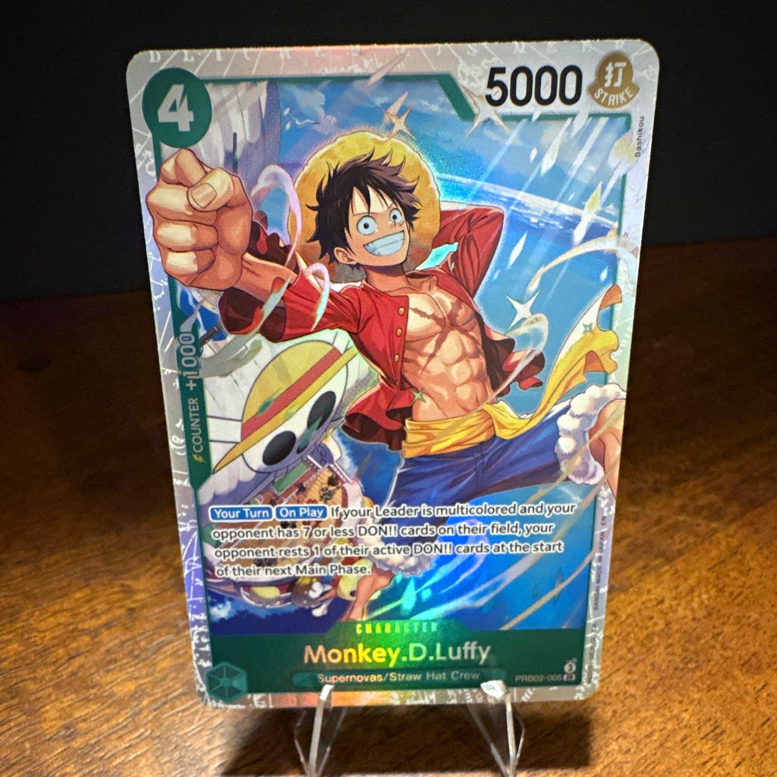 Listing photo for One Piece Card Game Monkey D. Luffy SR Holo PRB02-005 EN 5000