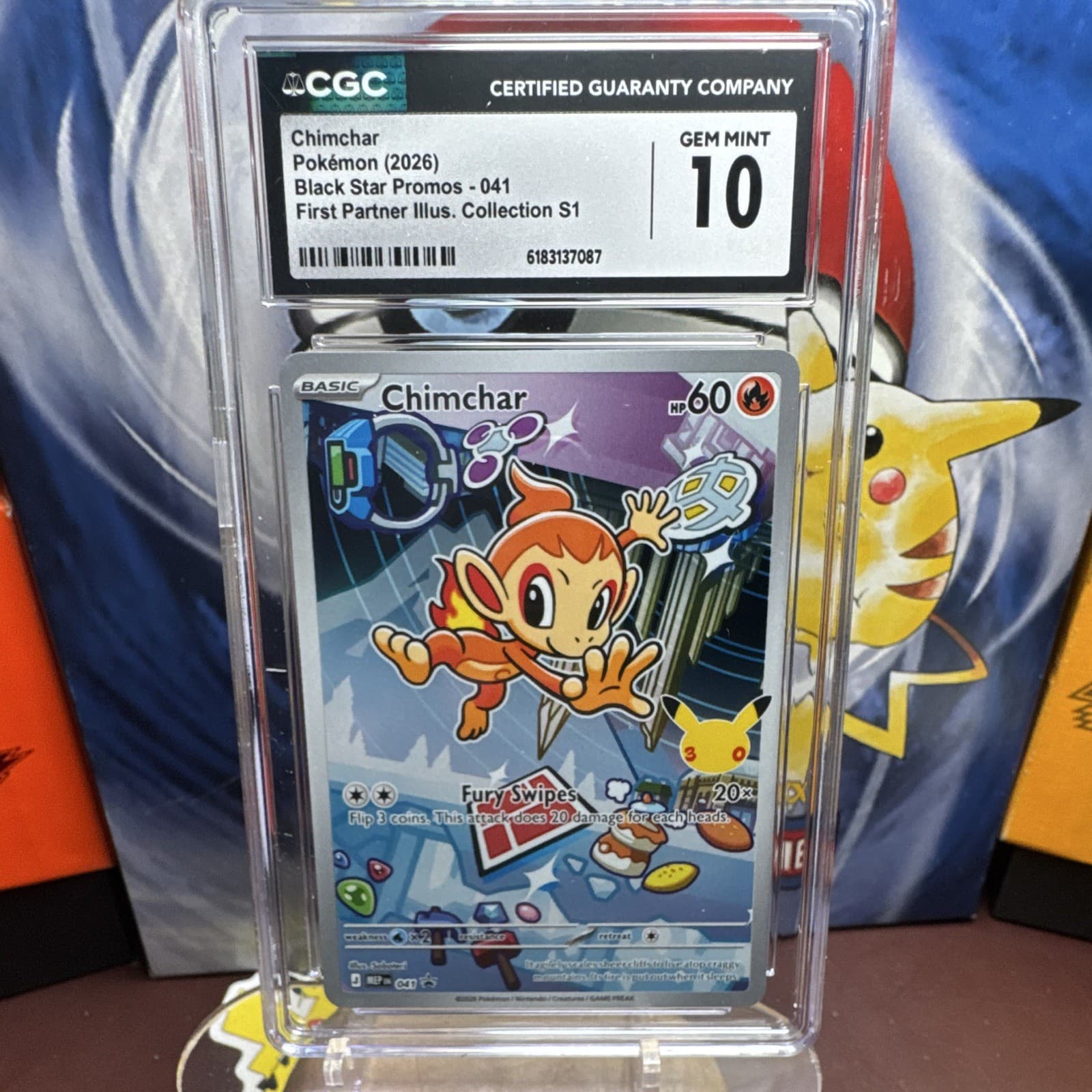 Listing photo for Nintendo Chimchar CGC 10 Black Star Promo 041 Holo English 2026 Saboteri