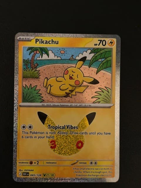 Listing photo for Pikachu 30th Celebration - 043/128 (21/30)