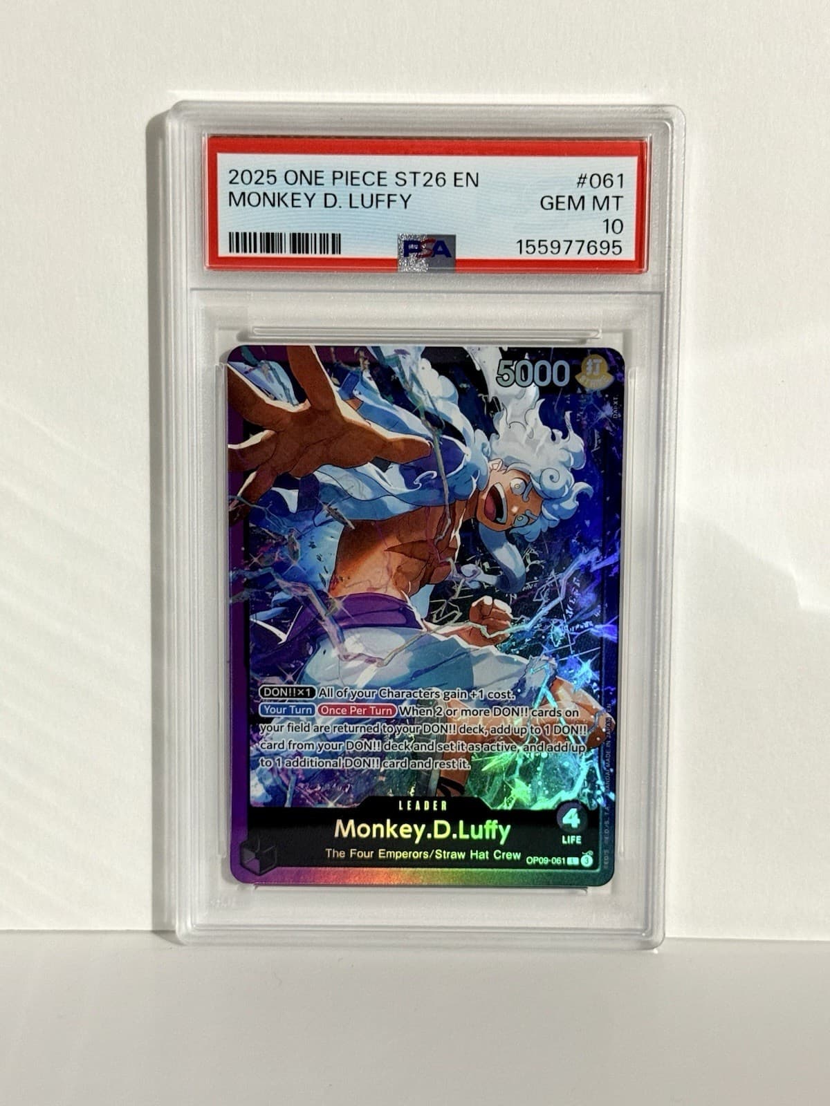 Listing photo for 2025 One Piece ST26 EN Monkey D. Luffy #061 PSA 10