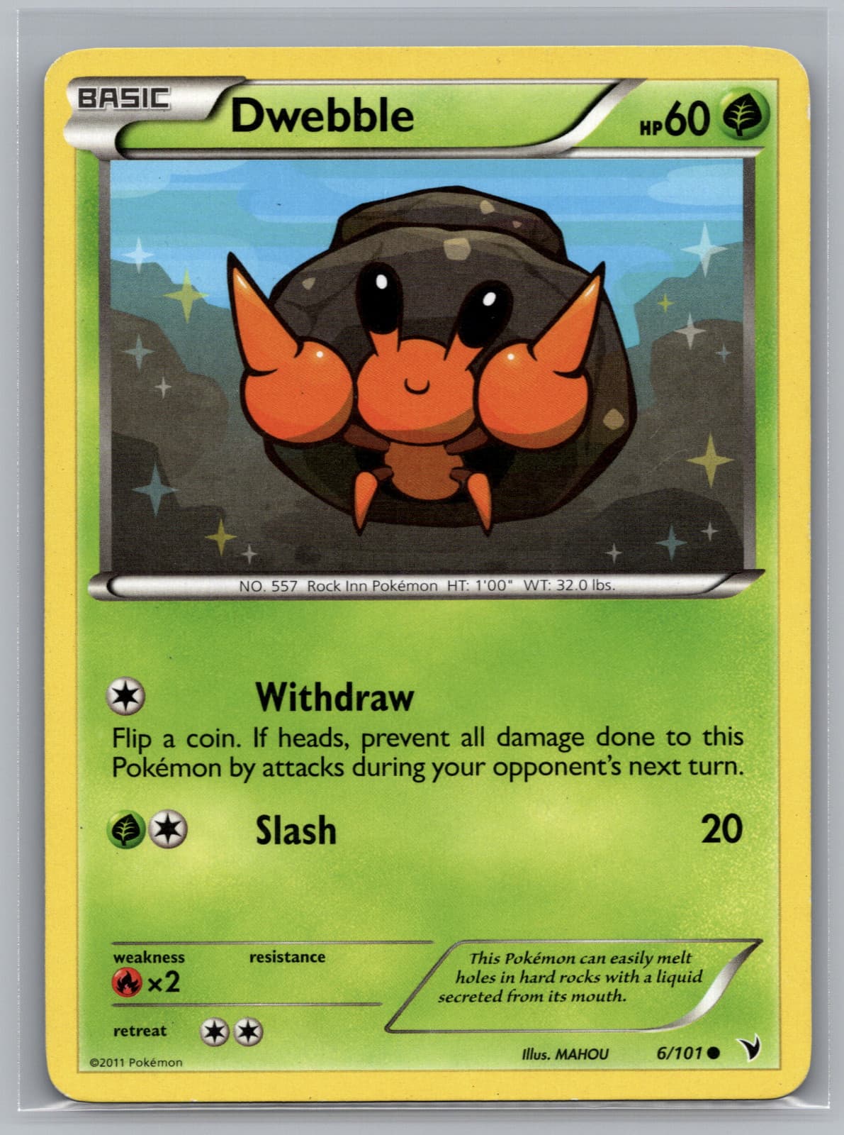 Listing photo for Dwebble 6/101 Common Noble Victories Cute Pokemon Cards