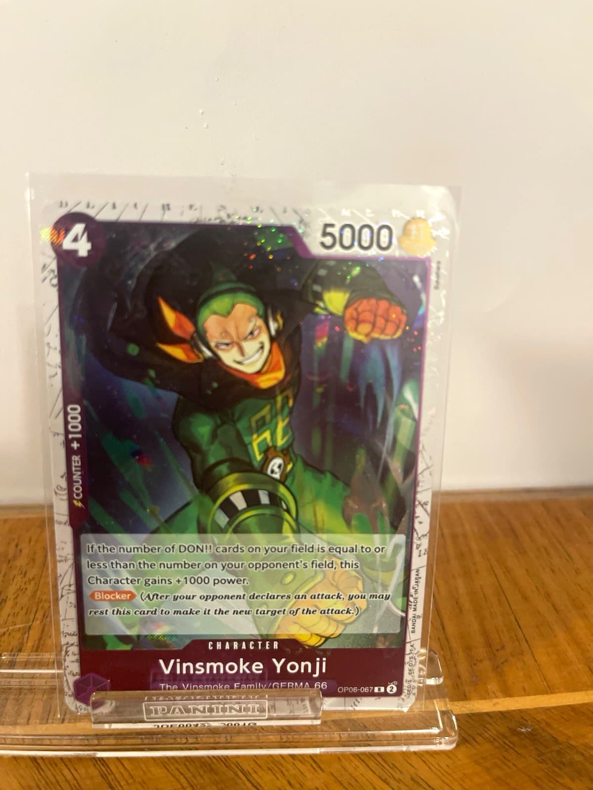 Listing photo for Bandai One Piece Card Game Vinsmoke Yonji OP06-067 Character 4 5000 Foil Rare