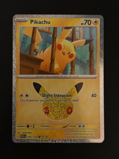 Listing photo for Pikachu 30th Celebration - 036/128 (14/30)