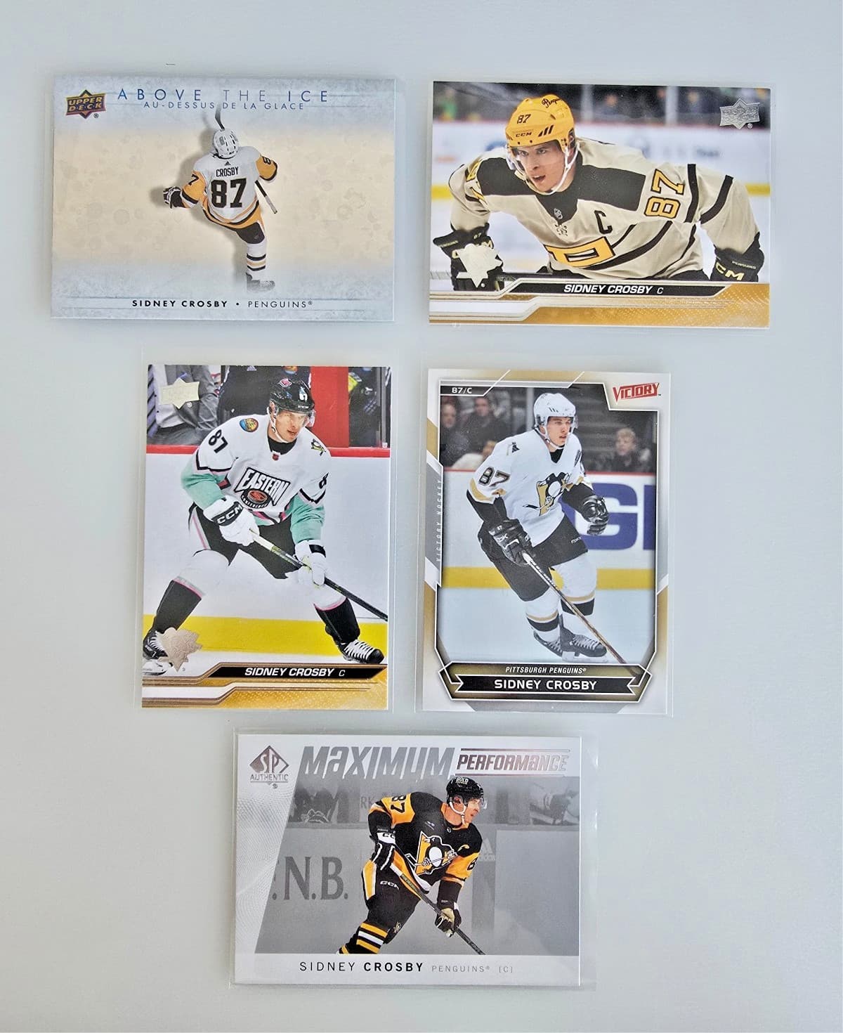Listing photo for UPPER DECK, SP AUTHENTIC 2007-2025 SIDNEY CROSBY NHL HOCKEY CARD LOT (5 CARDS)
