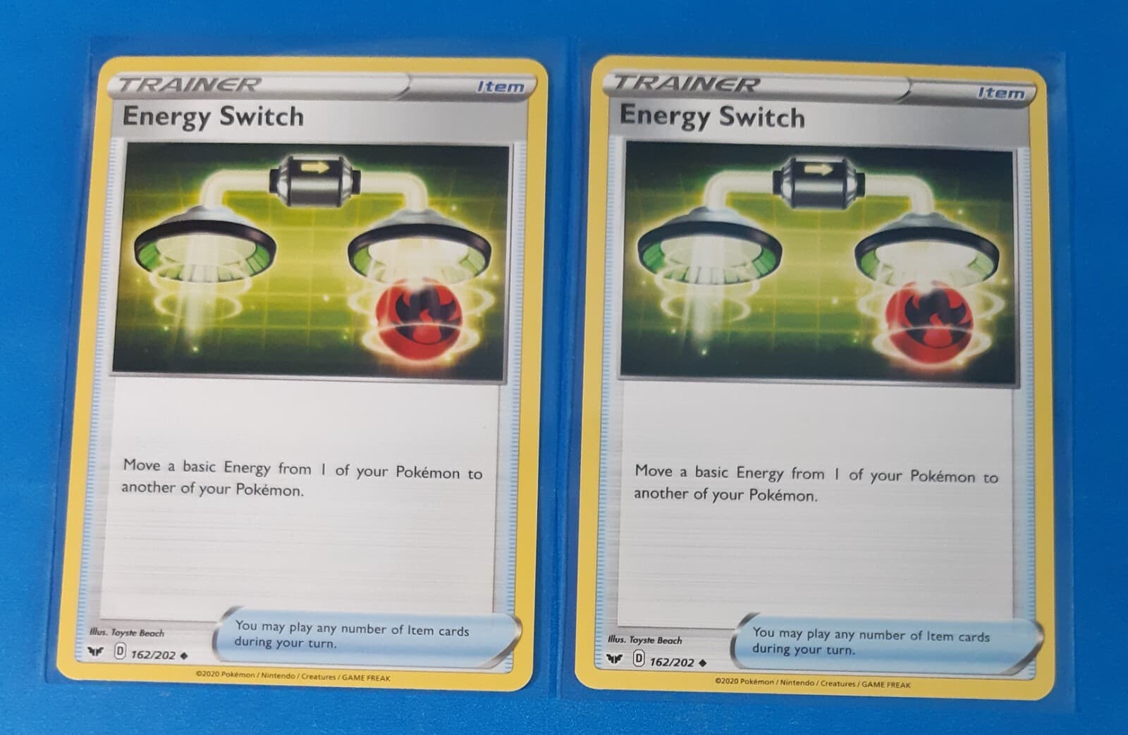 Listing photo for 2x Energy Switch 162/202 Pokemon card Sword & Shield uncommon NM