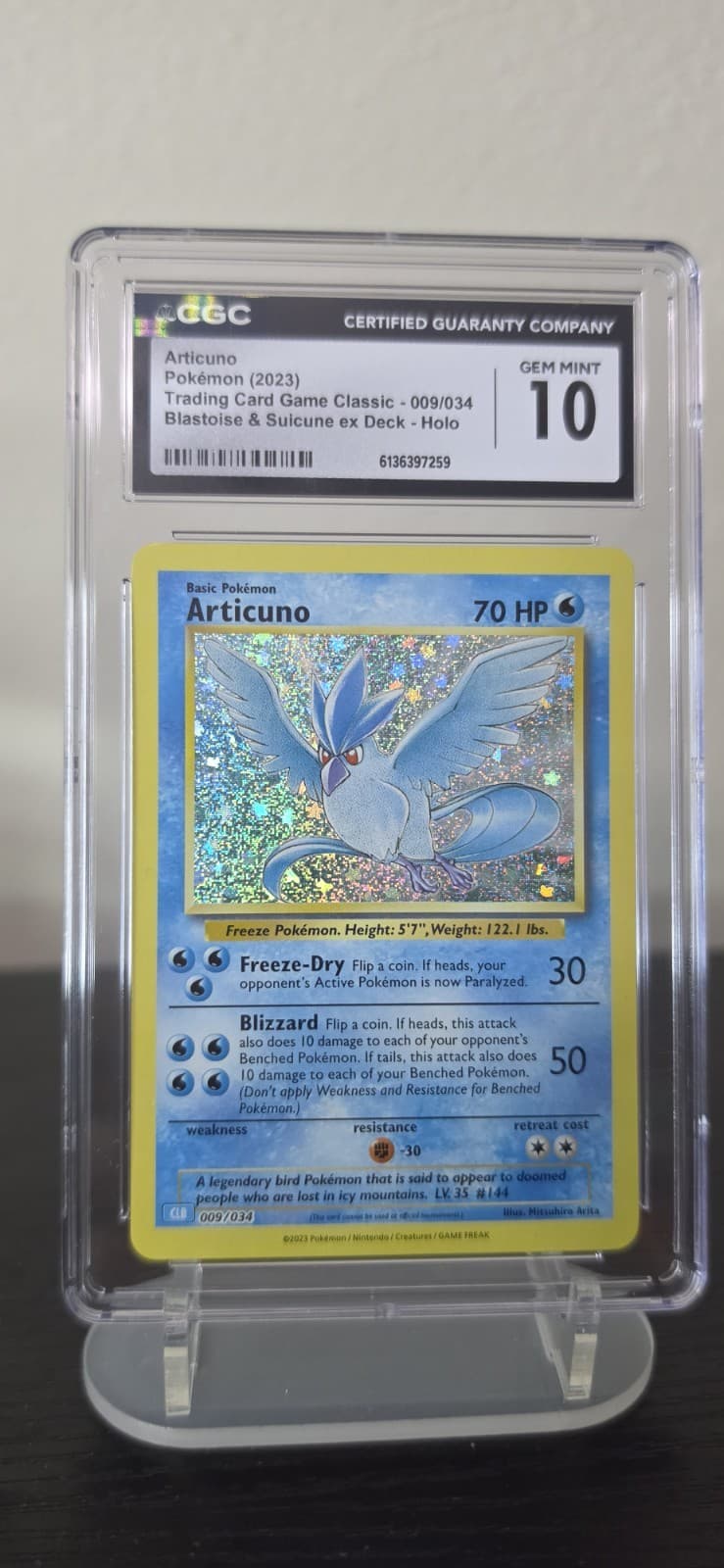 Listing photo for 🔥Pokemon Classic Collection Articuno Holo CLB 009/034 Gem Mint 10!🔥