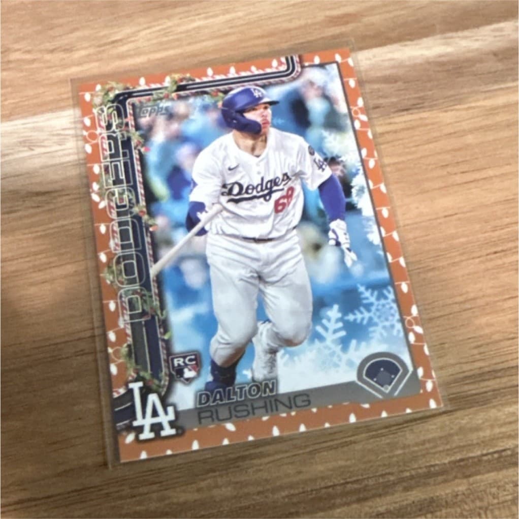 Listing photo for Dalton Rushing Rookie #H105 2024 Dodgers MLB Baseball Card Topps Holiday