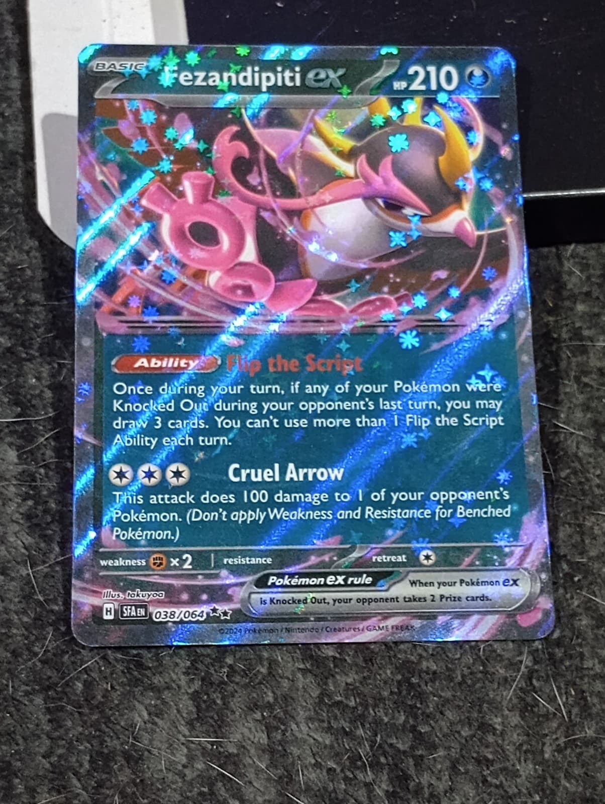 Listing photo for Fezandipiti ex 038/064 Sv: Shrouded Fable Holo