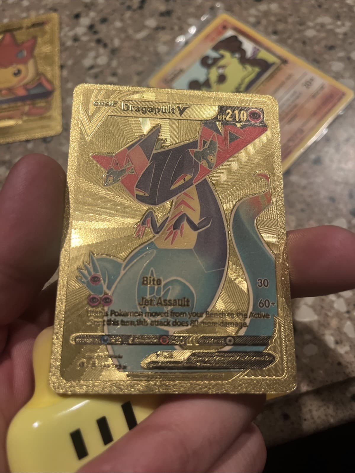 Listing photo for Pokemon 2020 Dragapult v Gold Foil Card
