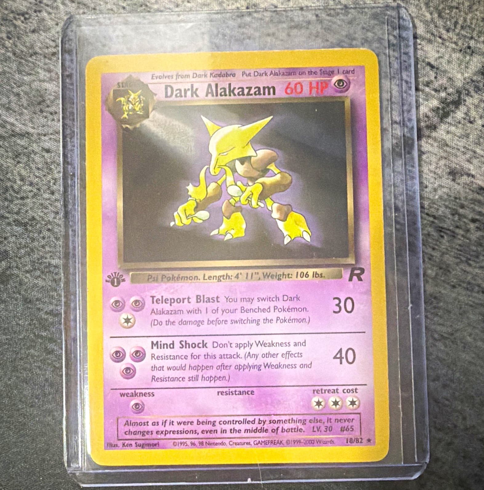Listing photo for Dark Alakazam 18/82 Team Rocket Rare English Pokemon TCG WOTC 2000