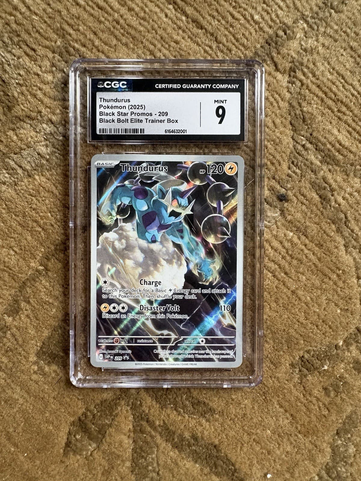 Listing photo for Thundurus Pokemon (2025), Black Star Promo-209, Black Bolt, CGC 9 Mint Slab