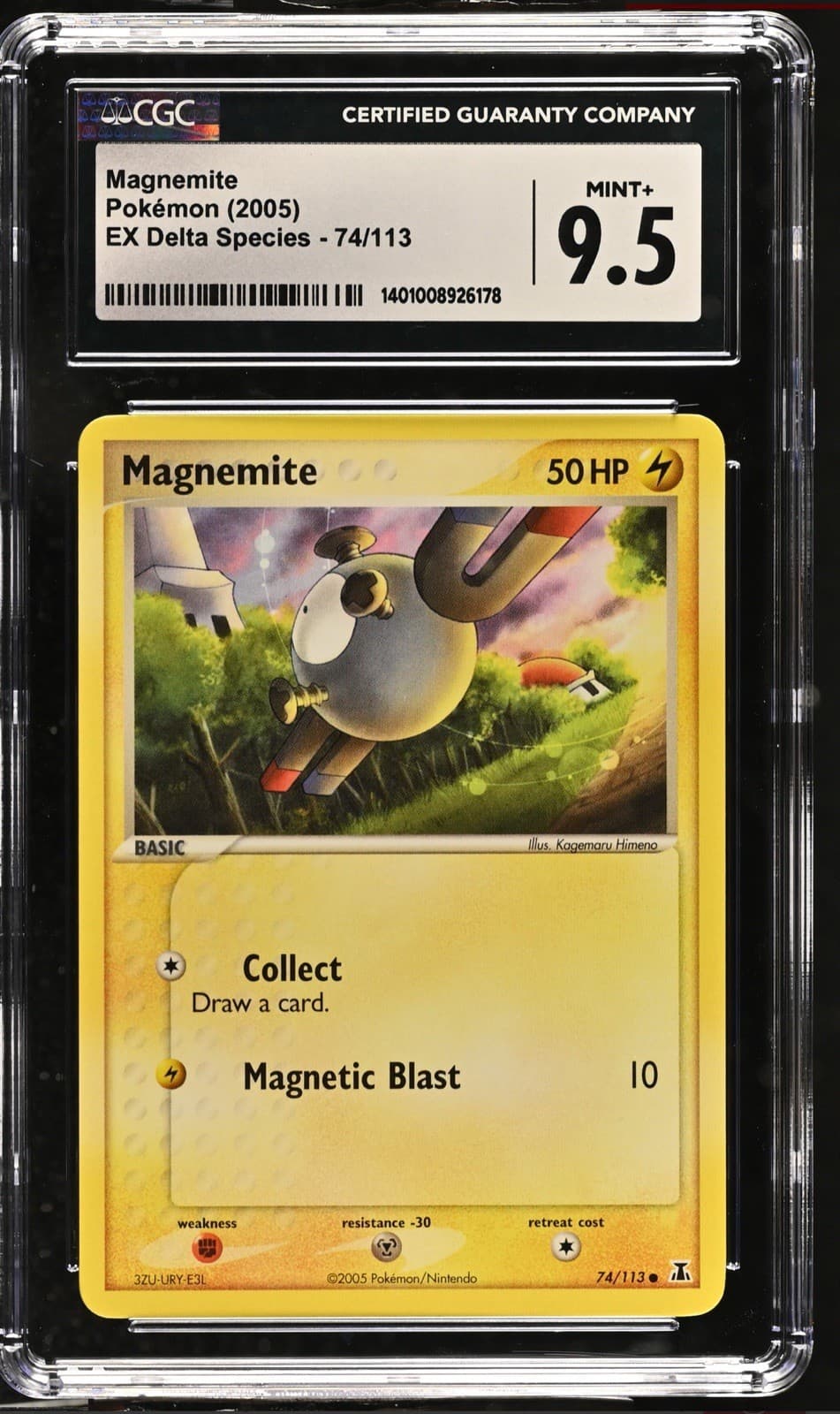 Listing photo for CGC 9.5 Magnemite 74/113 Delta Species