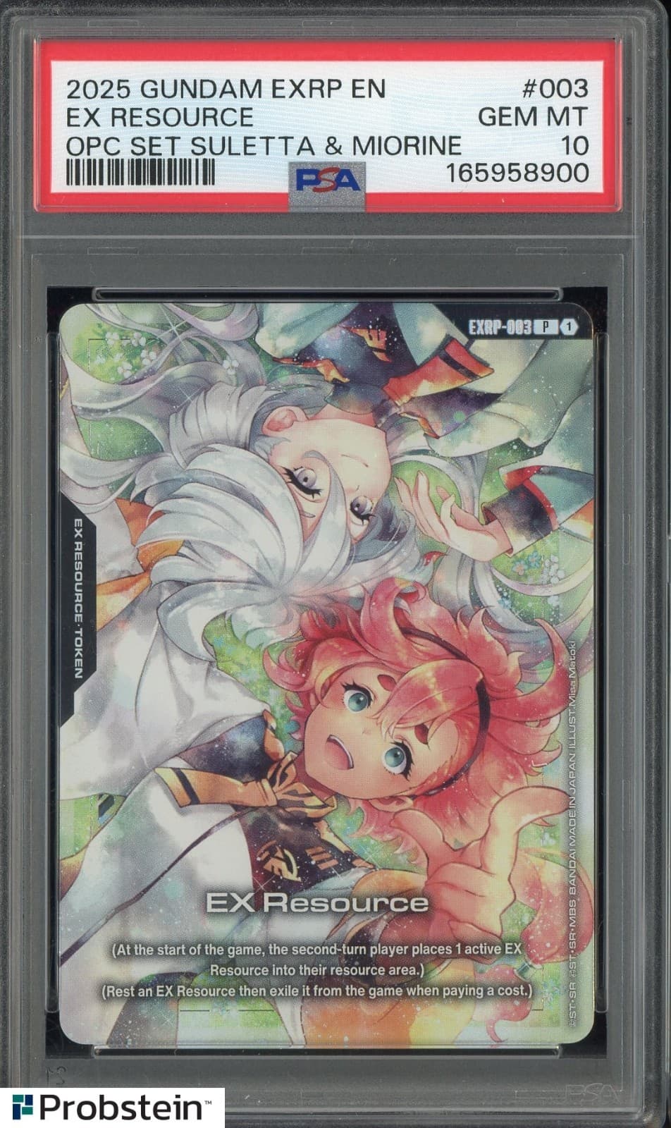 Listing photo for 2025 Gundam EXRP EN OPC Set Suletta & Miorine #003 EX Resource PSA 10