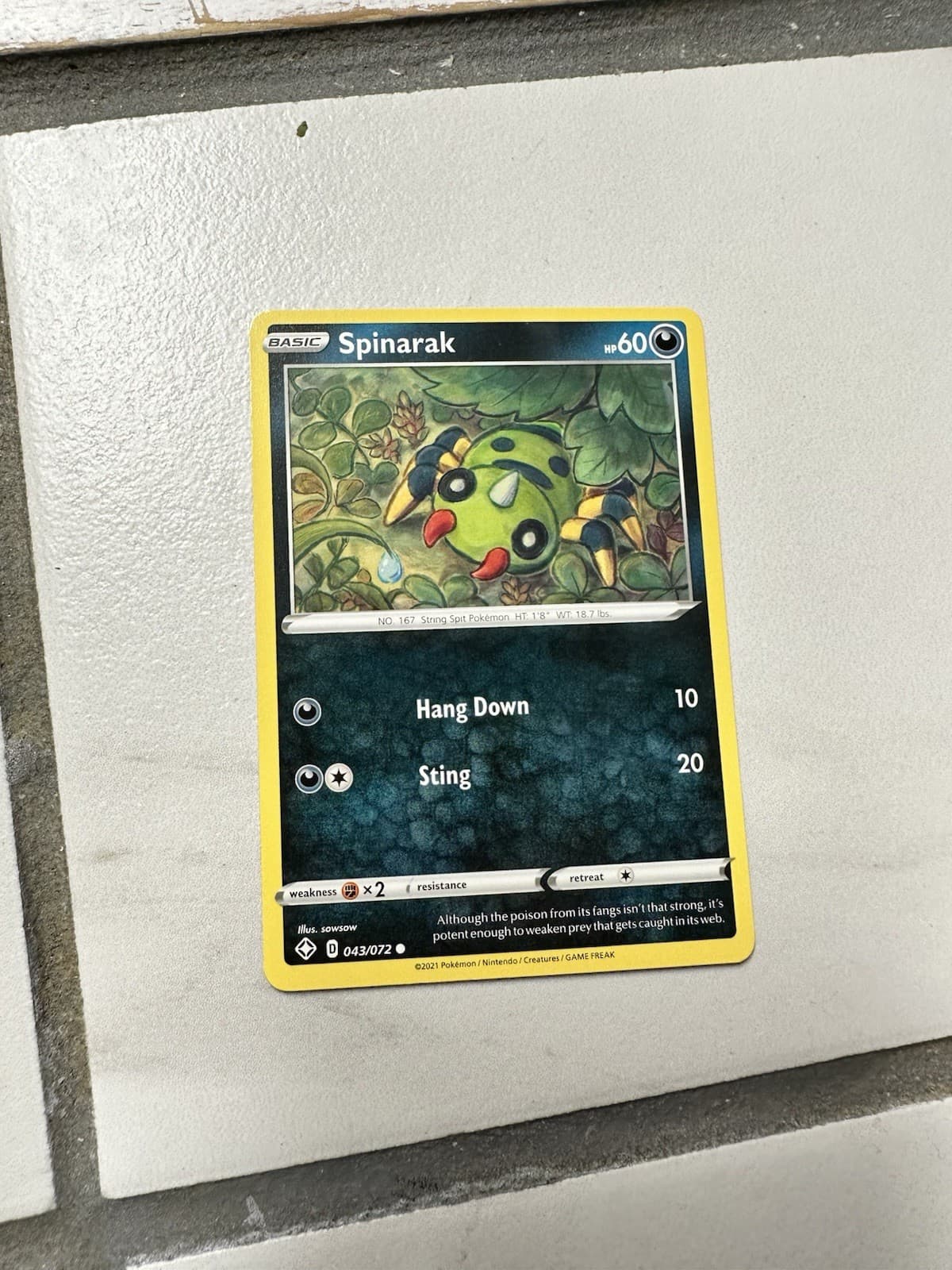 Listing photo for Spinarak 043/072- Shining Fates- Common- NM/M