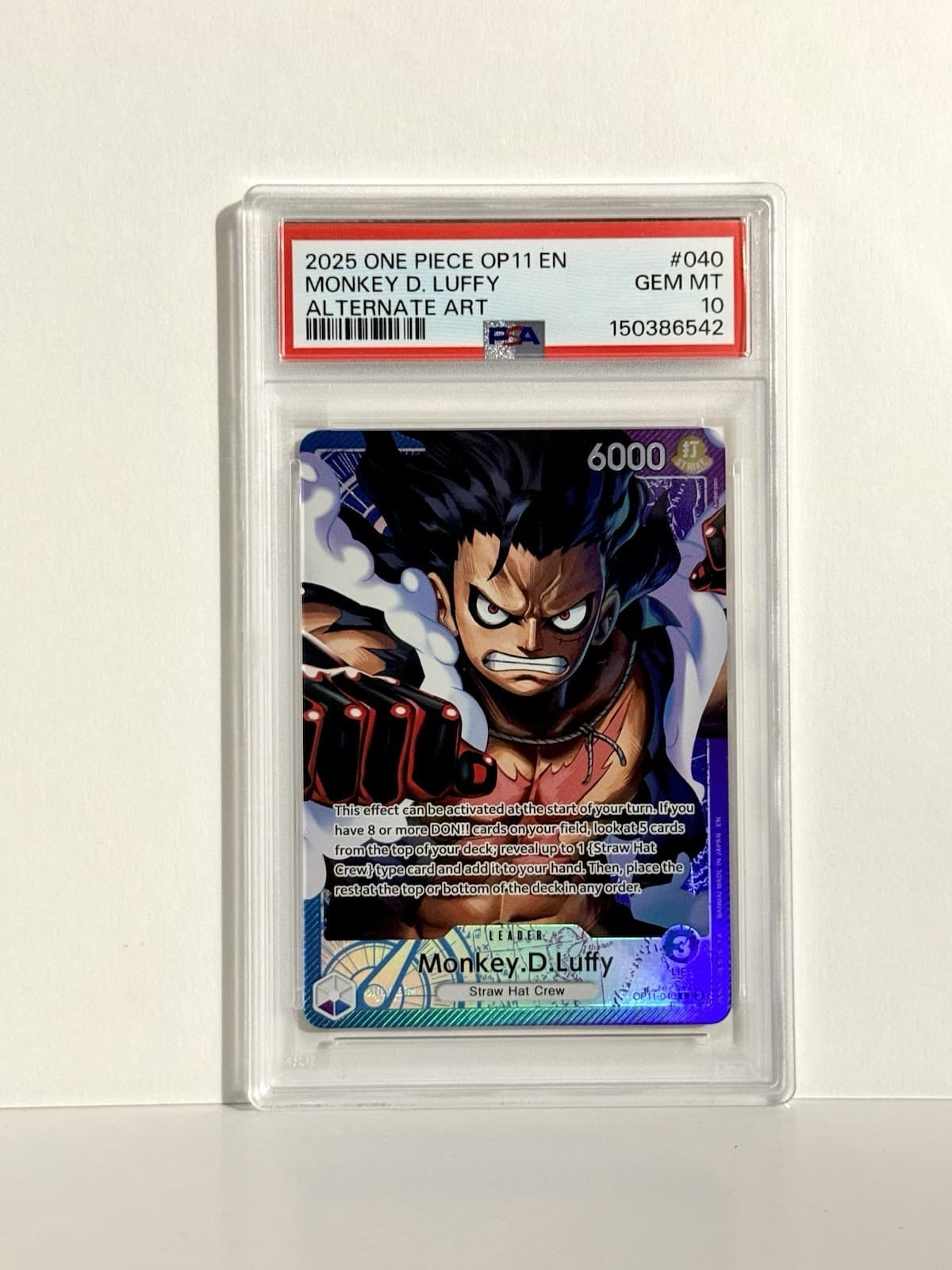 Listing photo for Namco One Piece CCG Monkey D. Luffy OP11-040 EN PSA 10