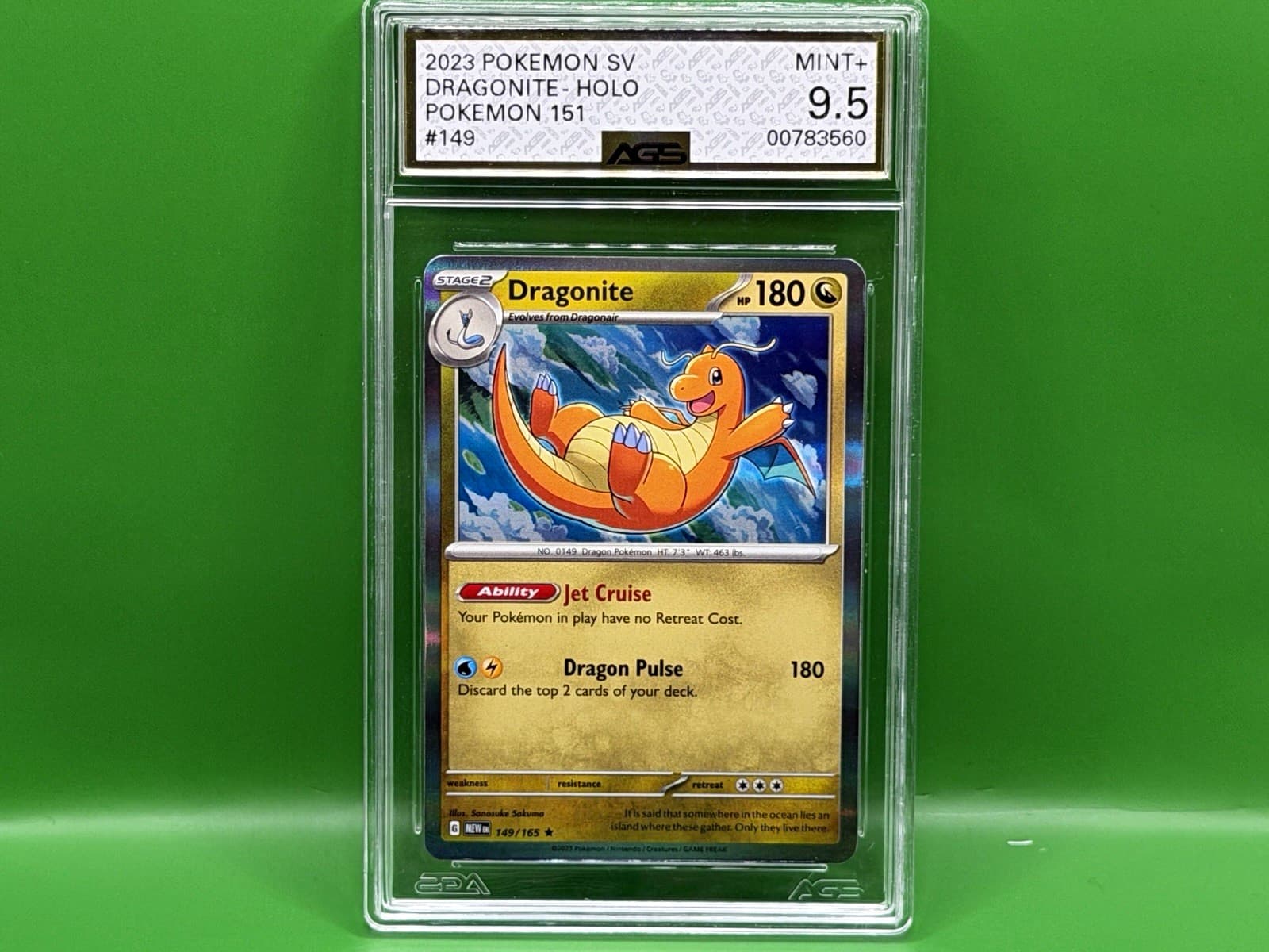 Listing photo for Dragonite 149/165 Sv: Scarlet & Violet 151 Holo Rare English 2023 Graded 9.5