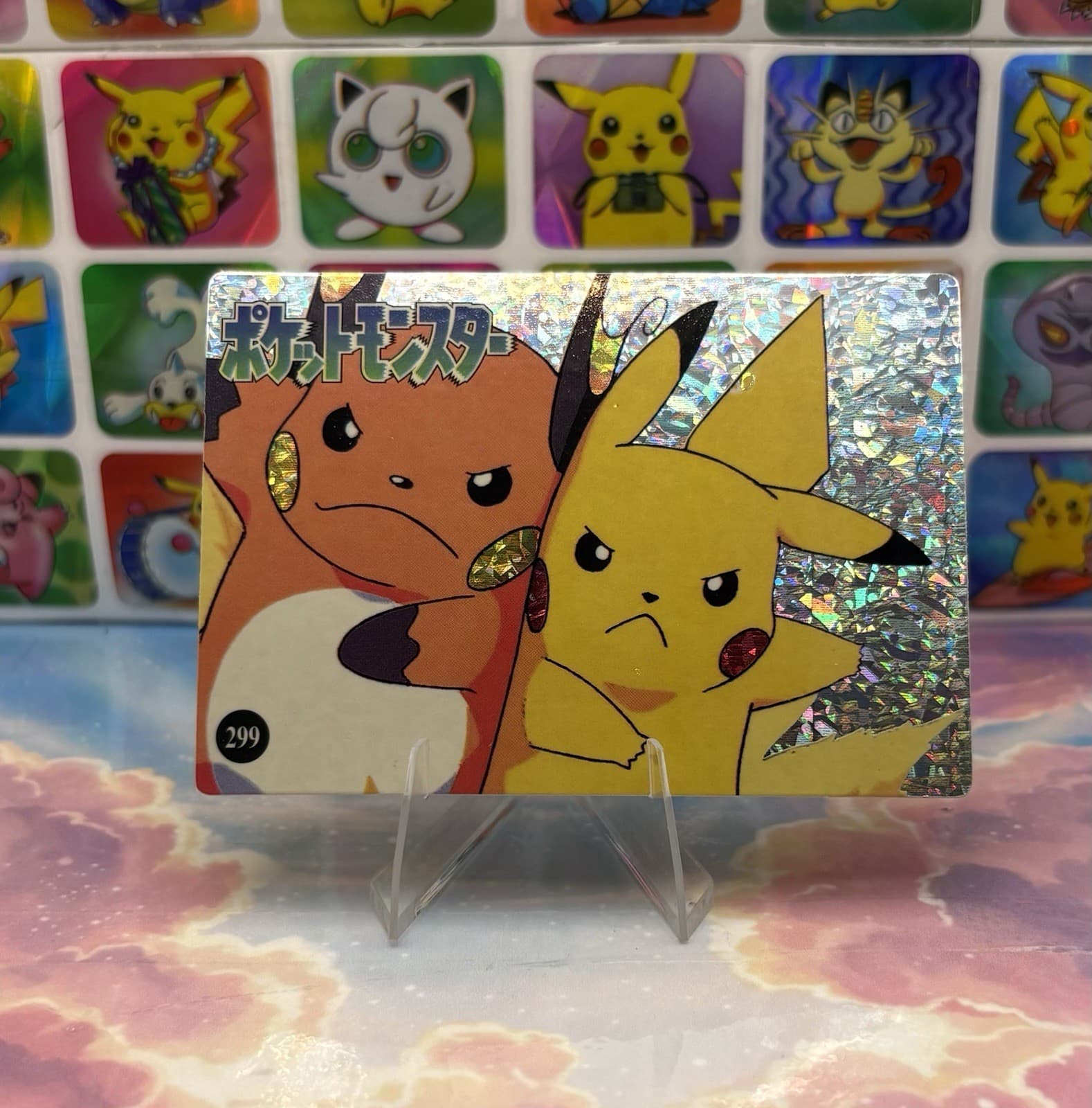 Listing photo for Pokemon Raichu Vintage Pocket Monsters Vending HOLO Prism Sticker 1998 Anime