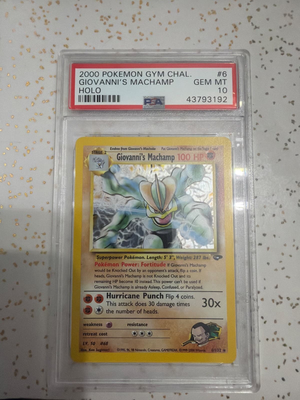 Listing photo for Giovanni's Machamp 6/132 Gym Challenge Holo