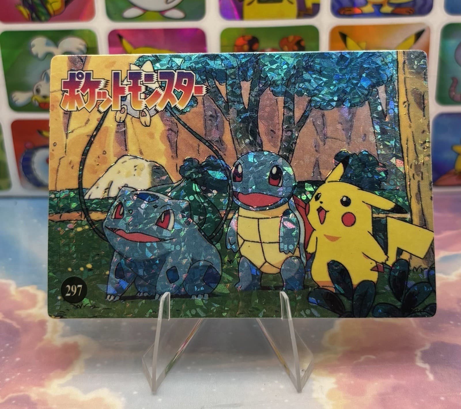 Listing photo for Pokemon Raichu Vintage Pocket Monsters Vending HOLO Prism Sticker 1998 Anime