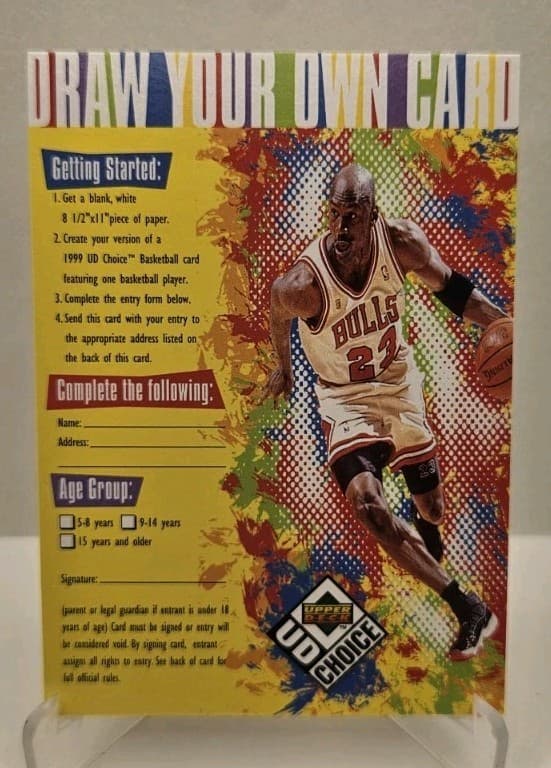 Listing photo for Upper Deck 1999 UD Choice Draw Your Own Card Insert Michael Jordan Bulls NBA