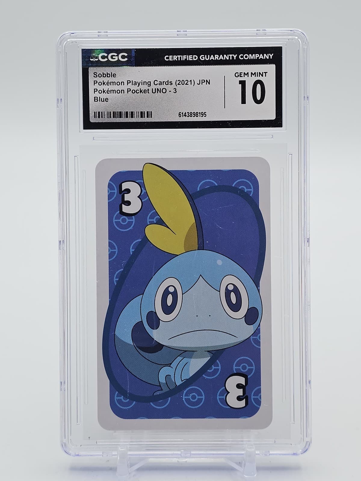 Listing photo for SOBBLE 2021 POKEMON PLAYING CARDS JAPANESE POCKET UNO BLUE #3 CGC 10
