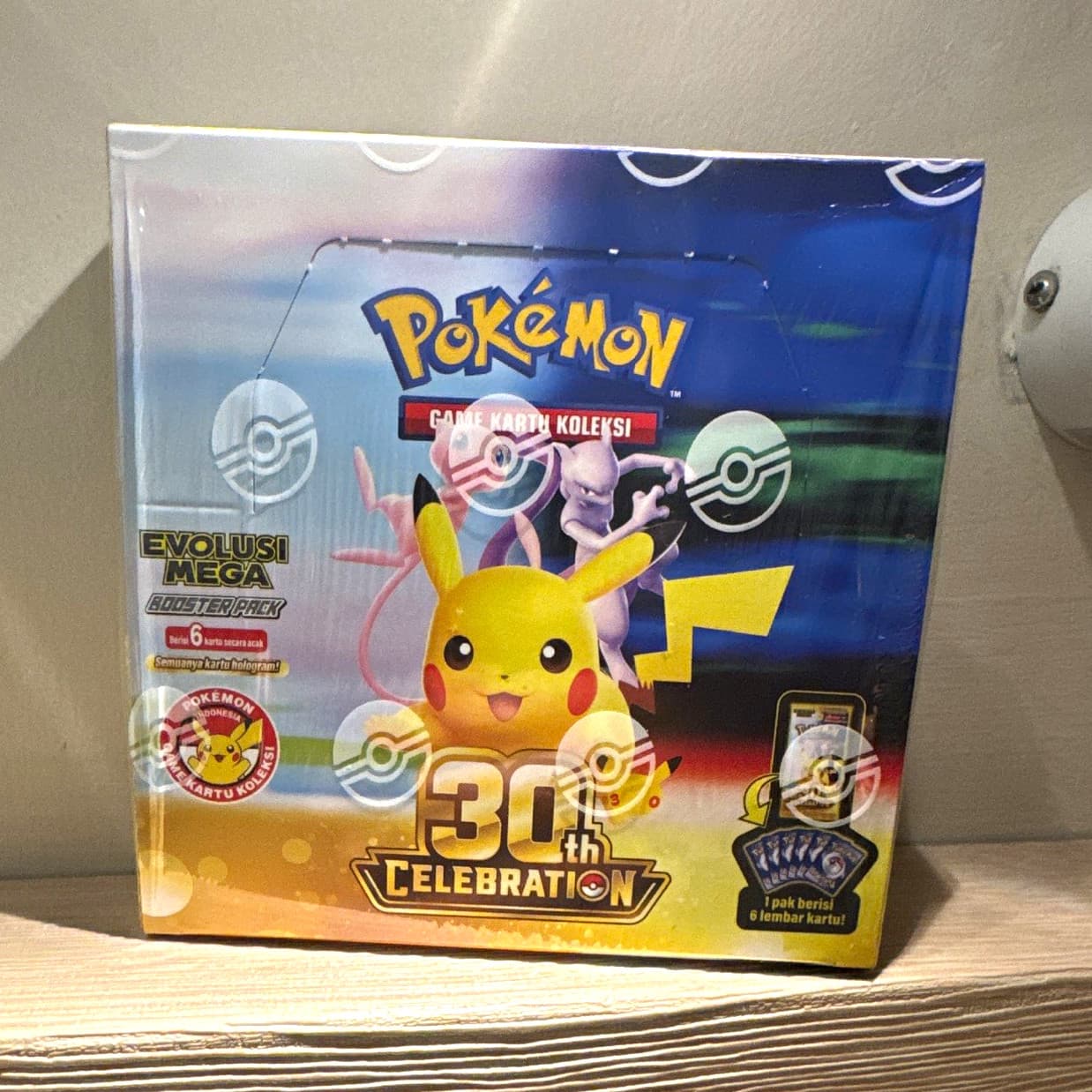 Listing photo for Pokémon TCG 30th Celebration Booster Box Indonesian 6 Cards Pikachu Mewtwo