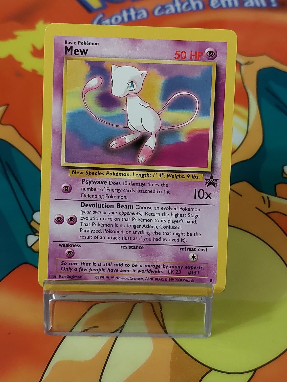 Listing photo for Pokemon Card Mew #8 Black Star Promo Vintage WOTC NM Vt95