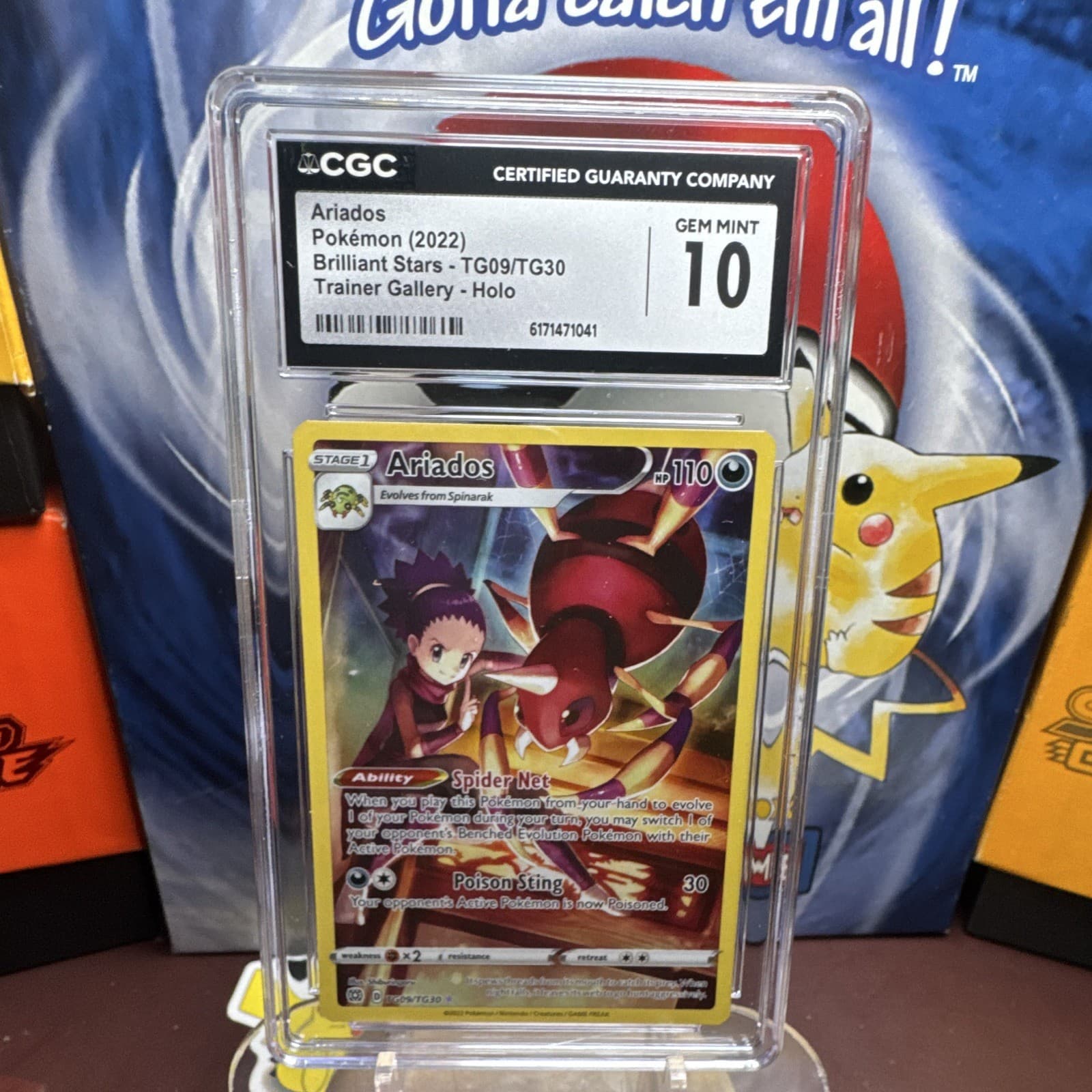 Listing photo for CGC 10 Ariados TG09/TG30 SWSH09 Brilliant Stars Trainer Gallery Holo ENG 2022