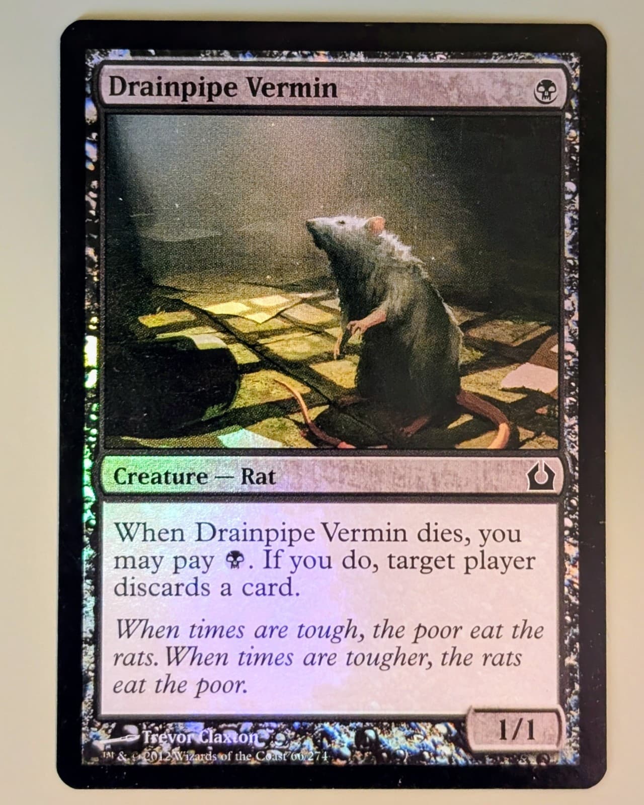 Listing photo for Drainpipe Vermin - Return to Ravnica #66 Foil Common - Near Mint - MtG