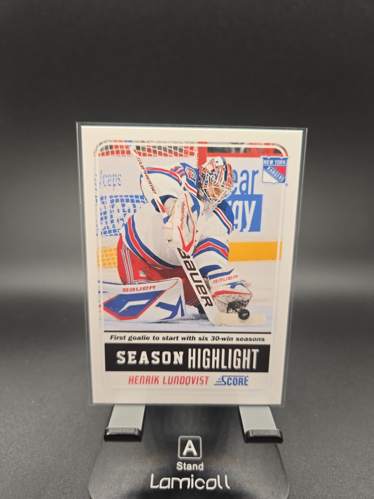 Listing photo for 2011-12 Score - Season Highlights Henrik Lundqvist #25 Glossy NHL Hockey Card