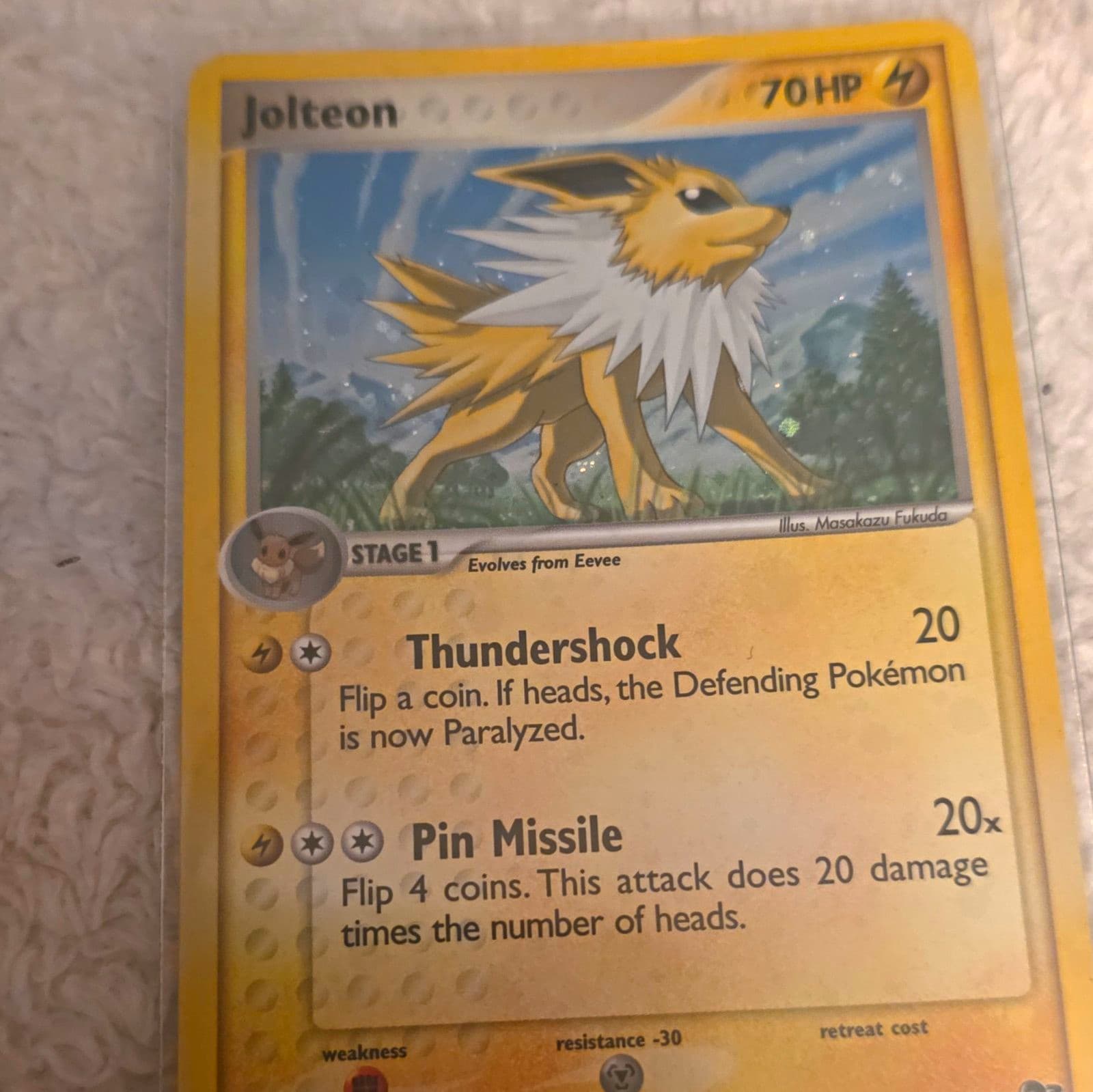 Listing photo for Pokémon TCG Jolteon 70 HP Holo Rare POP Series 3 3/17 2006 EN Stage 1