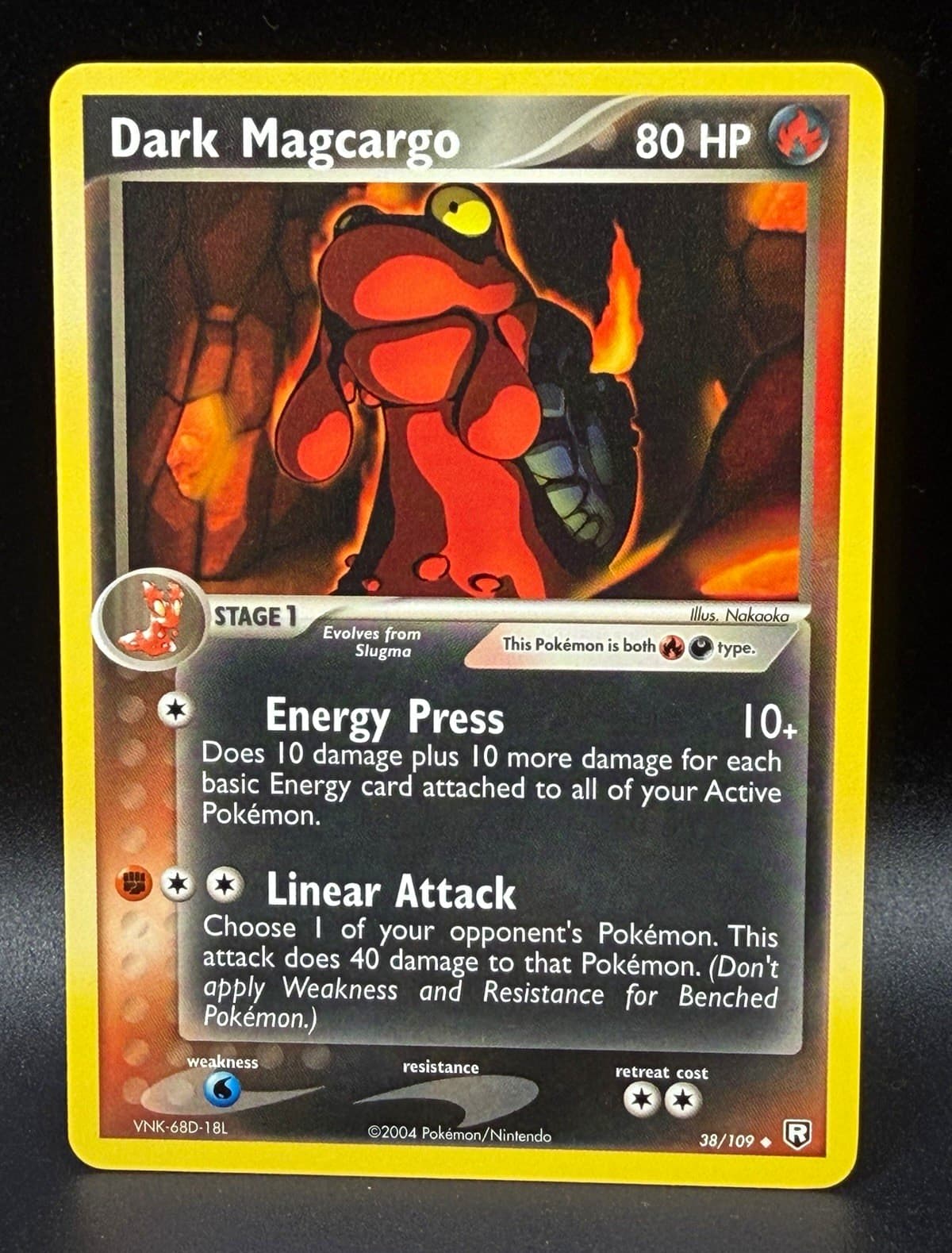 Listing photo for Dark Magcargo 38/109 EX Team Rocket Returns Regular Uncommon EN 80 HP